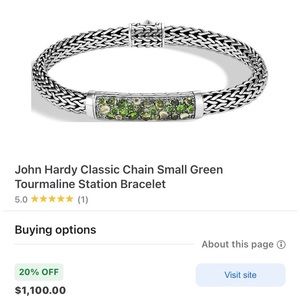 John Hardy Classic Chain green tourmaline bracelet